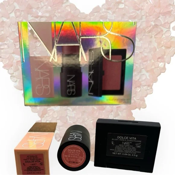 NARS Afterglow liquid, Powder & Multipurpose Blush stick set in Dolce Vida NIB - Picture 4 of 14